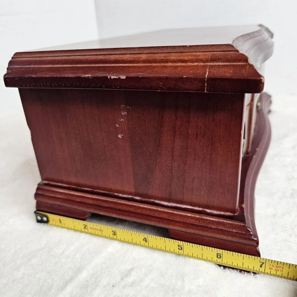 Brown Wood Rectangle Jewelry Box Organizer w/ Drawers, Ring Storage, 25+ pcs